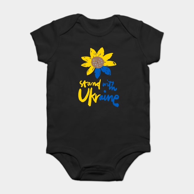 Stand With Ukraine Baby Bodysuit by Pixel Threads 